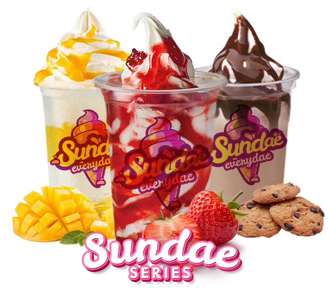 Menu sundae es krim kekinian dari paket usaha es krim Sundae Everydae